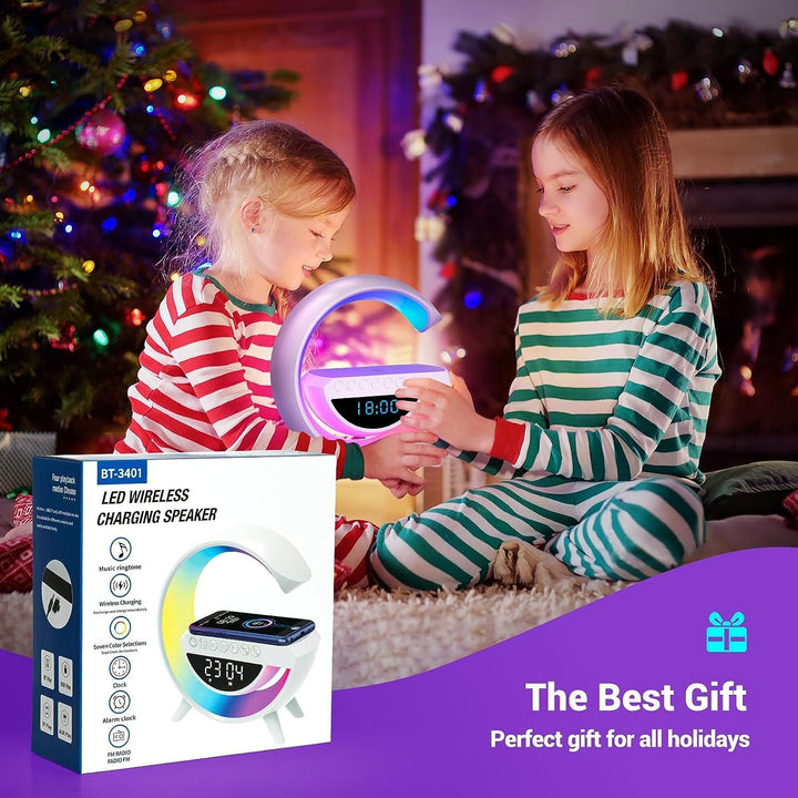G Lamp Speaker - 3-in-1 Bluetooth Speaker with Fast Wireless Charging (1 Pc) - TezCart