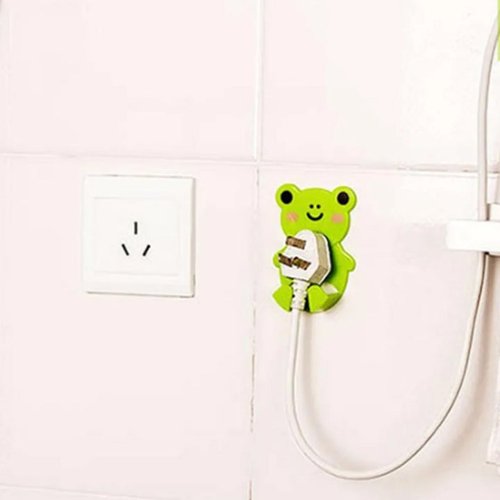 Plastic Adhesive Cable Plug Hook Bathroom Power Plug Socket Holder for  office, home and restaurant use 2 pc Set Your Brand