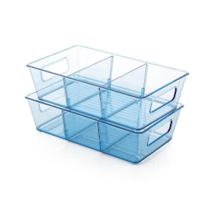 Plastic Refrigerator Organizer Bins, Set Of 2 Stackable Fridge Organizers with Handle, Clear Organizing Food Fruit Vegetables Pantry Storage Bins for Freezer kitchen Cabinet Organization and Storage (2 Pcs Set Mix Color) Your Brand