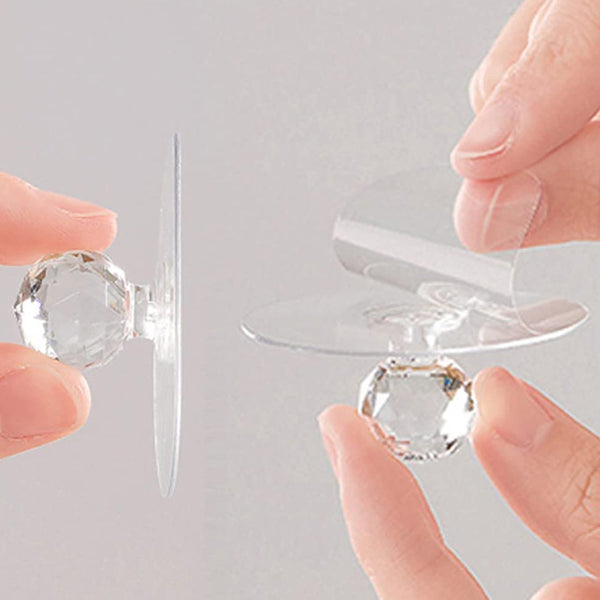 Clear Cabinet Drawer Knobs / Hook, Diamond Crystal Shaped Pulls Handles for Wardrobe, Cupboard, Bathroom Dresser, Furniture Door Window (1 Pc) Your Brand