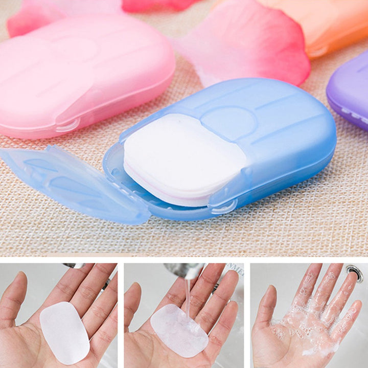 Travel Paper Soap Sheet with Mini Box (20 Sheets in a Pack Approx / Mix Color) - TezCart