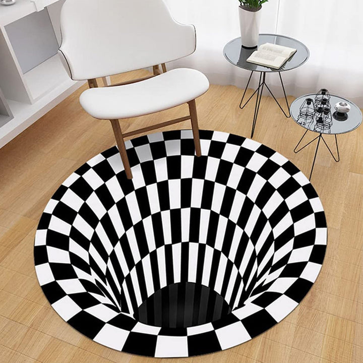 3D Space Round Carpet, Floor Mat Non-Woven Doormat (1 Pc / 78 Cm) - TezCart