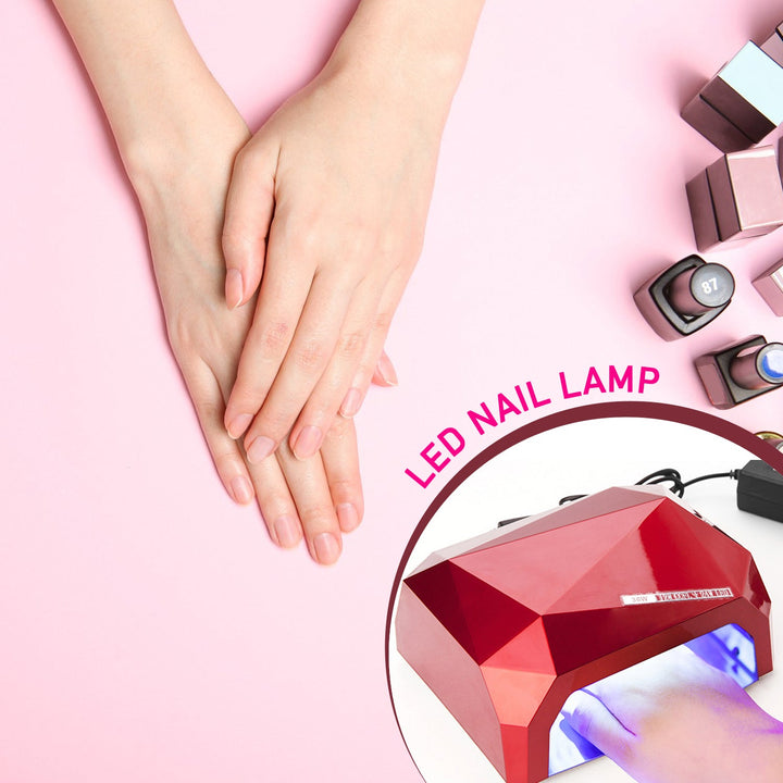 36W LED Nail Dryer, Curing Nail Polish UV Gel Diamond Shaped Nail Dryers (1 Pc) - TezCart