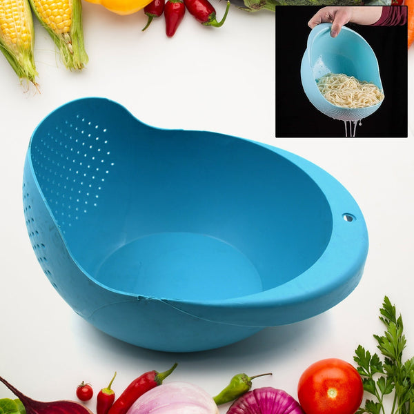 Plastic Rice Bowl / Food Strainer Thick Drain Basket for Rice, Vegetable & Fruit, Strainer Colander, Fruit Basket, Pasta Strainer, Washing Bowl (1 pc ) Your Brand