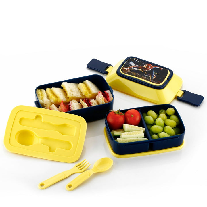 5621 Double Layer Lunch Box Stylish Lid Lunch Box With Fork & Spoon Lunch Box For Children School Lunch Box  Your Brand