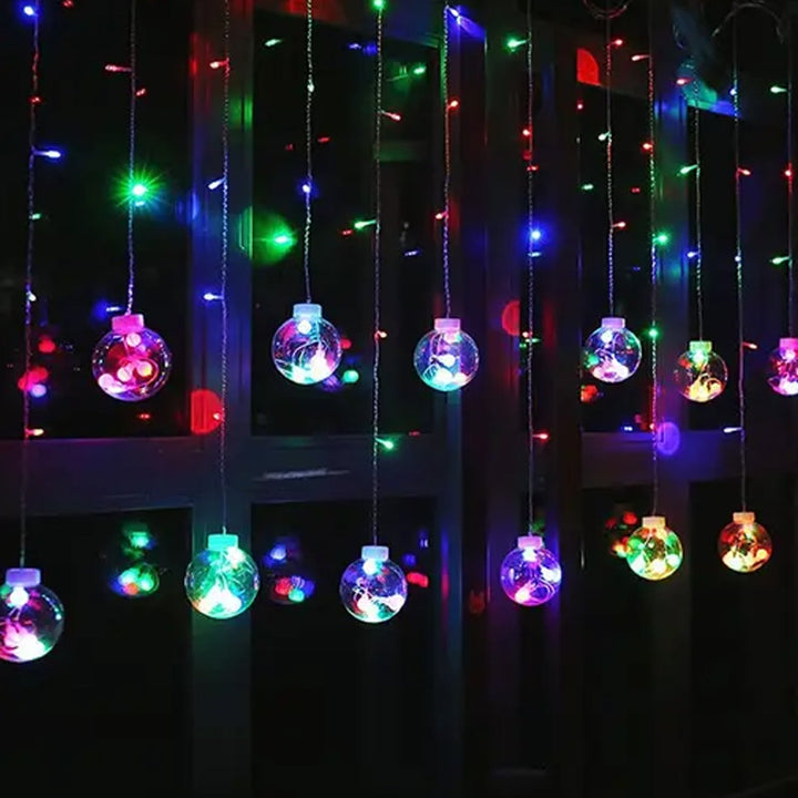 12  Wish Balls Window Curtain String Lights with 8 Flashing Modes Decoration for Home Decoration, Diwali & Wedding LED Christmas Light Indoor and Outdoor Light ,Festival Decoration (Plastic, Multi Color) Your Brand