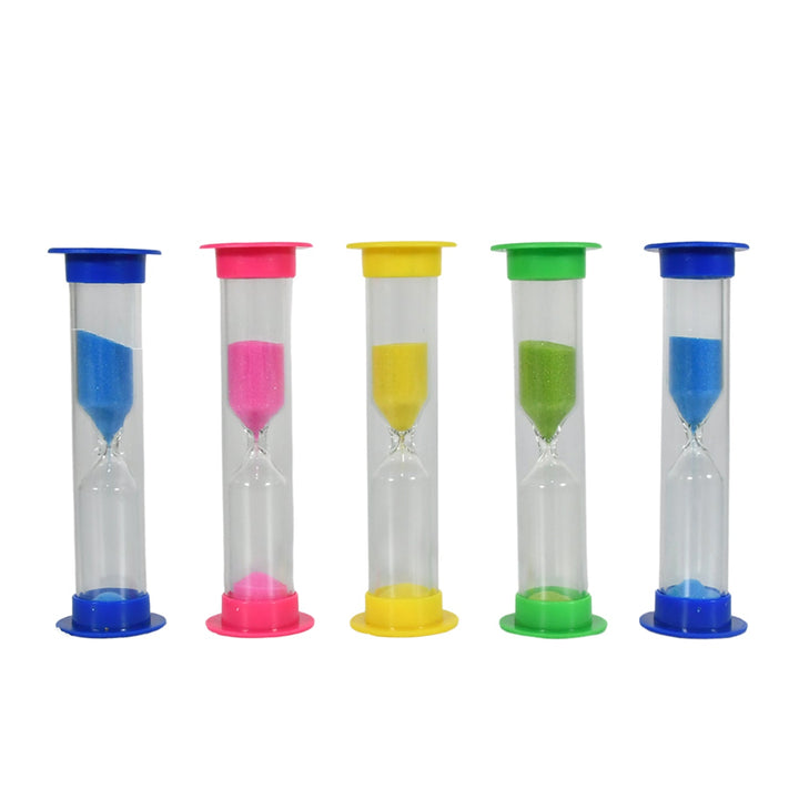 Sand Timer Plastic Hourglass, Sand Glass Toy Sand Clock for Kitchen, Office, School and Brushing Teeth for Bathroom Timer Clock Children Hourglass Sand glass Toothbrush Household Sand Clock (3 Min Approx / 5 pc) Your Brand