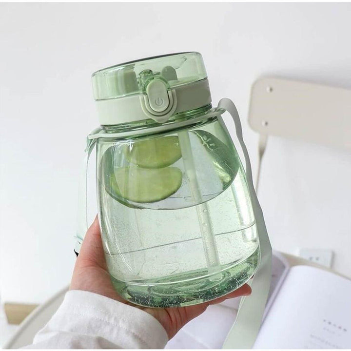 Insulated Water Bottle Portable Water Bottle With Strap, Sticker and Straw Cute Outdoor Sports Bottle For Water Travel Drinkware Jug Travel Water Bottle large Capacity Water Jug, Gym / Kid / Outdoor Sport / Campus, Fashionable (1300 ML Approx) Your Brand
