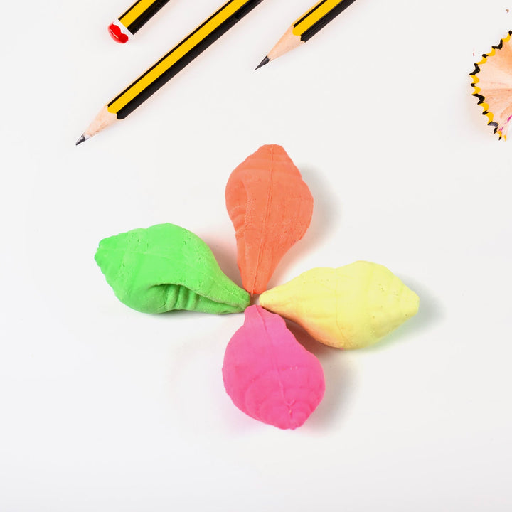 Shankh Shape Eraser Rubber (1 Pc / Mix Colour & Design) - TezCart