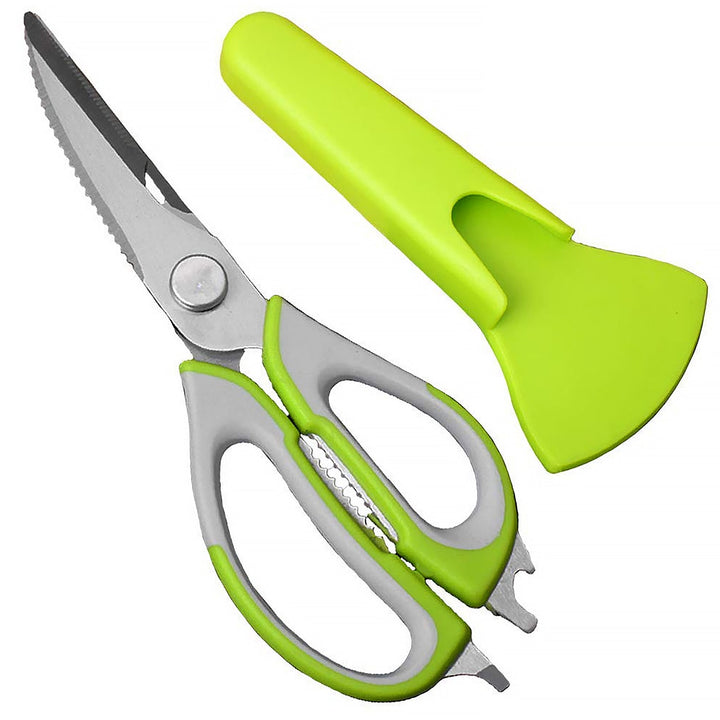 Multi-Purpose Kitchen Shears with Magnetic Holder, Stainless Steel, Red Multifunction Heavy Duty and Kitchen Scissors Your Brand