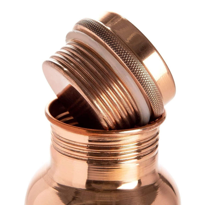 Diamond Cut Copper Water Bottle 2 Glasses with Gift Box (3 Pcs Set) - TezCart