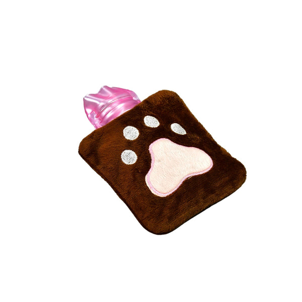 Paw Print Small Hot Water Bag with Cover for Pain Relief Your Brand