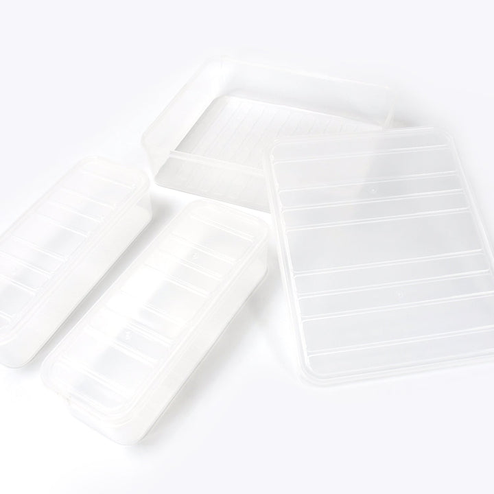 Plastic Food Storage Container for Fridge, fridge storage boxes with Lid Stackable Fridge Storage Containers freeze organizer items and storage, vegetable storage box for fridge, (3 Pcs set) Your Brand