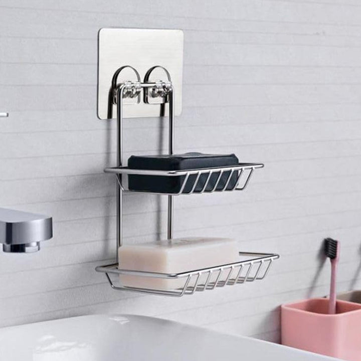 Kitchen Bathroom Soaps Storage Rack with 2 Hook for Home Your Brand
