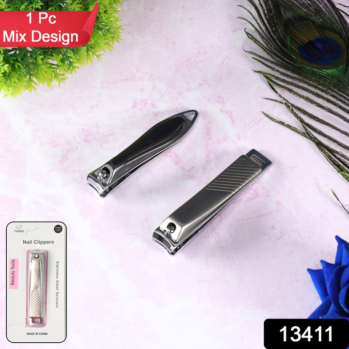Stainless Steel Folding Portable Large Nail Clippers with Nail File (1 Pc / Mix Design) - TezCart
