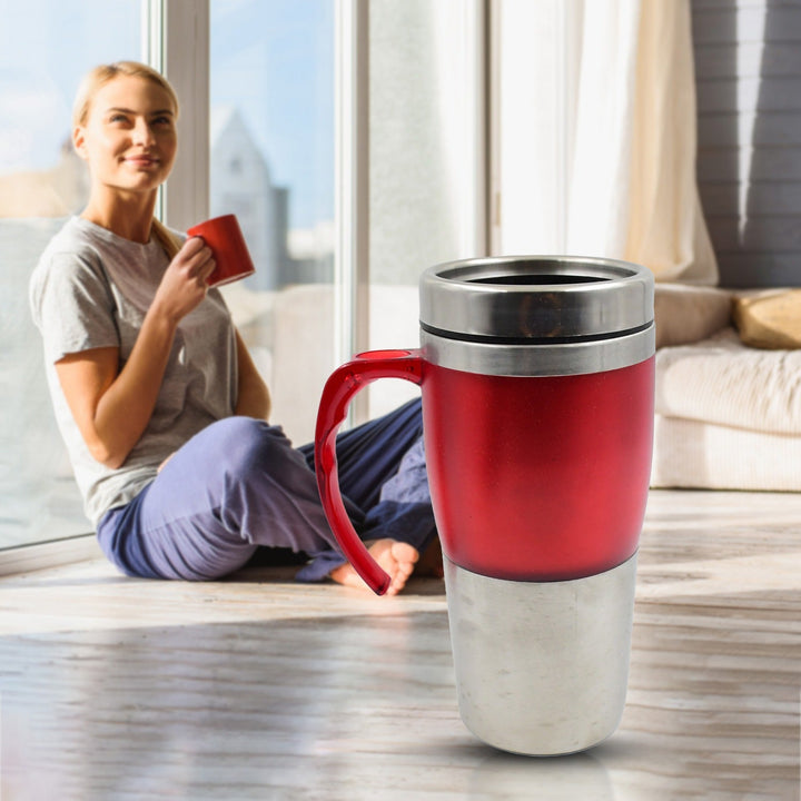 High Quality Stainless Steel Vacuum Glass Insulated Glass Coffee Cups Double Walled Travel Mug, Car Coffee Mug (With Lid & Handle / 1 Pc) Your Brand