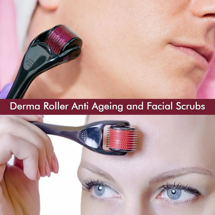 Derma Roller Anti Ageing and Facial Scrubs & Polishes Scar Removal Hair Regrowth (2 MM) Your Brand