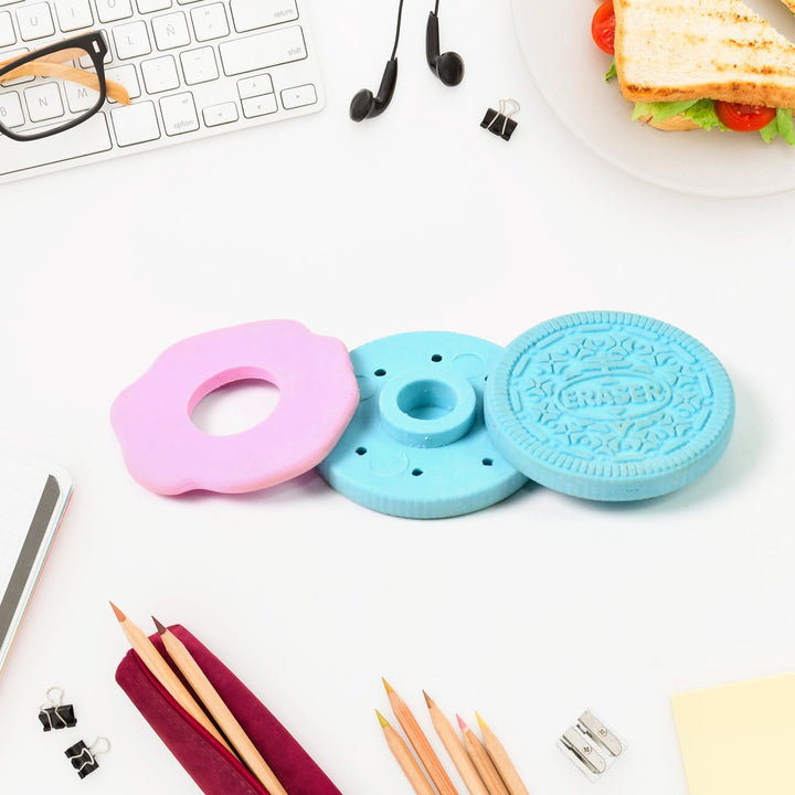 Biscuit Shape Eraser Unique Designs & Patterns (1 Pc) - TezCart