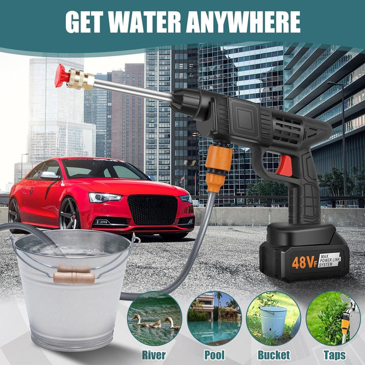 48V Car Washer Gun Wireless High Pressure Washer Water Spray Gun, Car washing Kit Your Brand