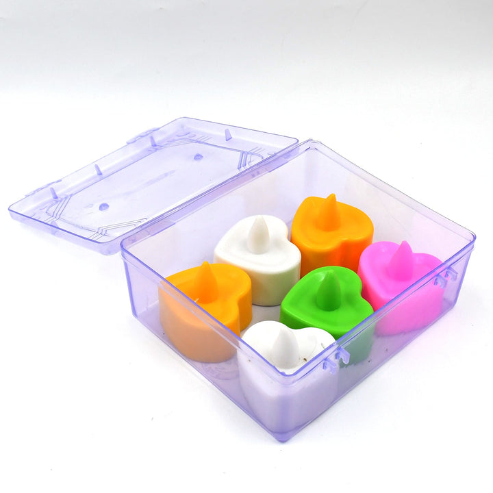 LED Tealights, Smokeless Plastic Decorative Candles (Pack Of 6 / Multicolor) - TezCart