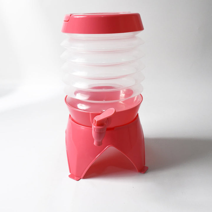 Plastic Collapsible Beverages Container with Tap Cold Drink Dispenser Folding Water Storage Water Jug Tank for Home and Outdoor Party Traveling Picnic (3.5 Litter/ Multicolor) Your Brand
