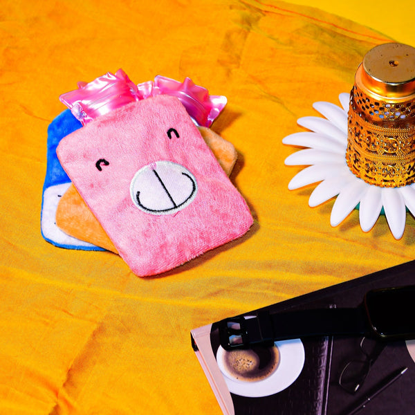 Pink small Hot Water Bag with Cover for Pain Relief, Neck, Shoulder Pain and Hand, Feet Warmer, Menstrual Cramps. - TezCart