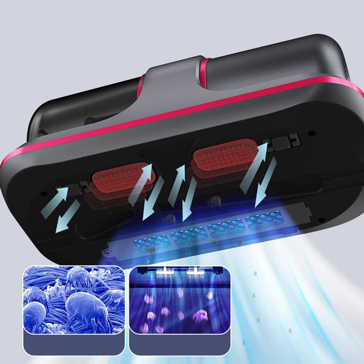 Powerful Suction Portable Handheld Vacuum Cleaner - Low Noise Vacuum Cleaner for Bed - Cordless Vacuum Cleaner for Car Seat Crevices Pillows, Mattresses, Sofas Wireless Anti Dust and Mite Cleaner Your Brand