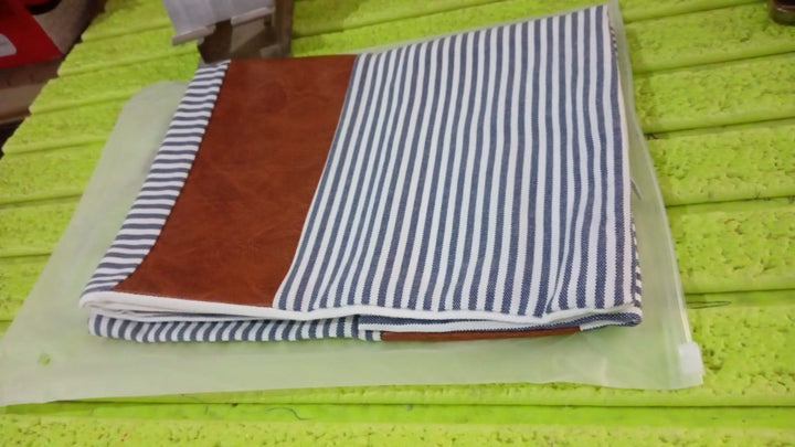 Pillow Covers, leather & cotton Cushion Covers (16 × 16 Inch / 1 Pair / 2 Pc) Your Brand