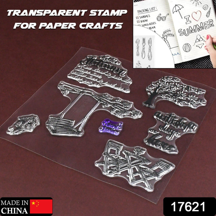 Reusable Rubber Stamp, TPR Stamp DIY Accessories Good Stamping Effect DIY Transparent Stamp Stick Repeatedly for Envelope for Diary for Invitation Letter, Photo Album Decoration for Paper Crafts (Mix Design / 1 Set) Your Brand