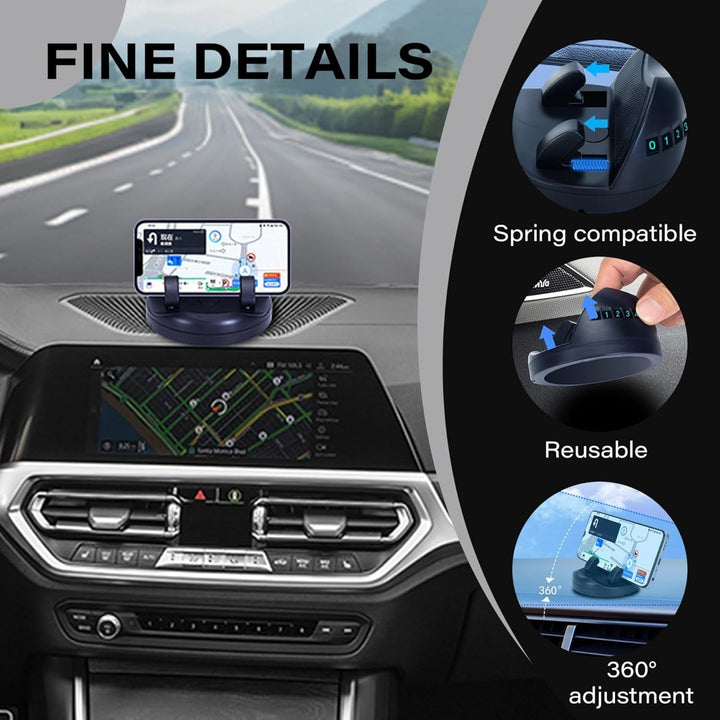 2 in 1 Car Anti-Slip Mat, Phone Holder Non Slip Sticky Phone Mount Holder (1 Set) - TezCart
