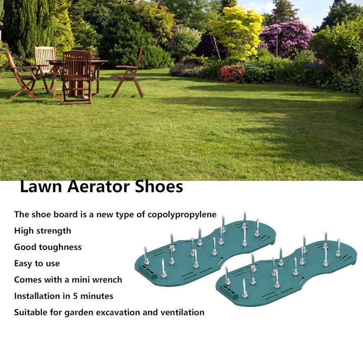 Lawn Aerator Sandals, Garden Grass Aerator Spiked Sandals Green Studded Shoes for Yard Patio Garden Excavation Your Brand
