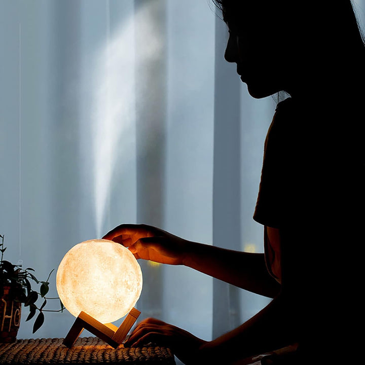 3D 2 in 1 LED Printed Moon Lamp & Aroma Diffuser (1 Pc) - TezCart