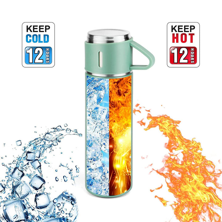 Vacuum Insulated Flask Set with 3 Cups (1 Pc / 500ml) - TezCart