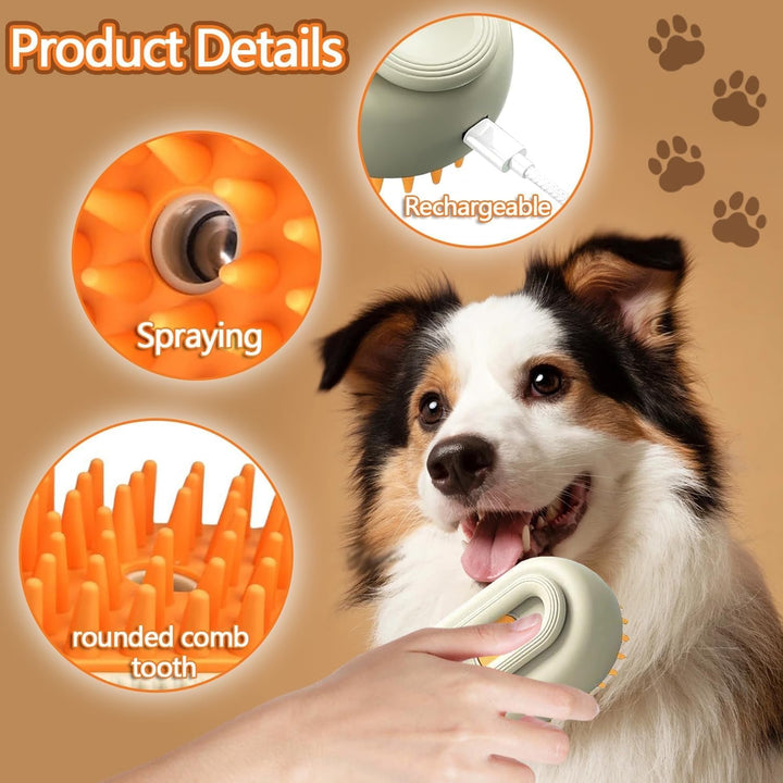 Electric Spray Handle Massage Brush, Hair Removal Brush Steam (1 Pc) - TezCart