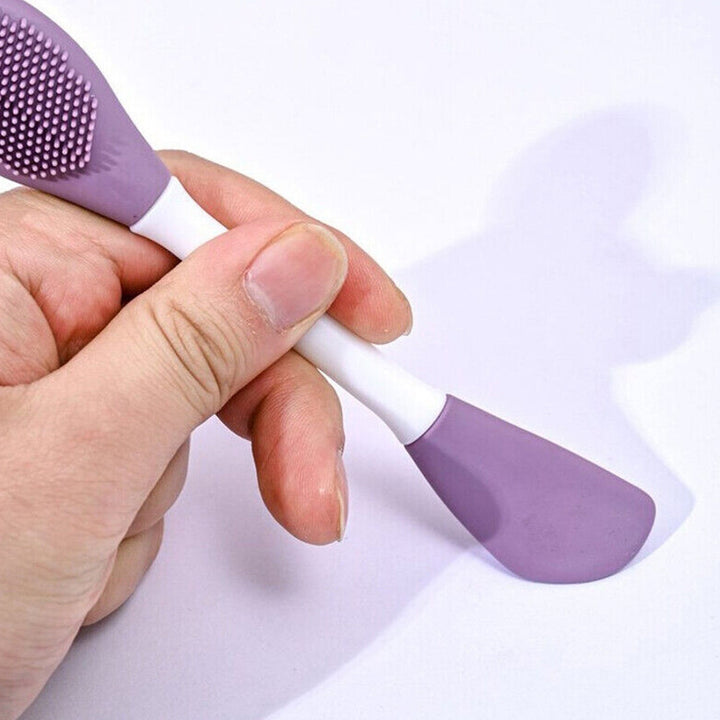 Double-headed Silicone Mask Brush Face Cleansing and Applying Mud Mask Beauty Salon Special Brush Smear Tool Facial Scrub Silicone Wash Scrubber Face Tools (1 Pc) Your Brand