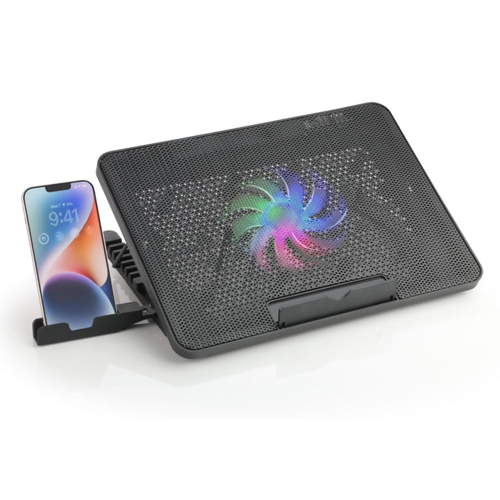 Laptop Cooler Cooling Pad with 2 Quiet Led Fans, Dual USB Ports, Portable Ultra Slim USB Powered 7 Heights Adjustable Laptop Stand for Gaming Laptop Your Brand