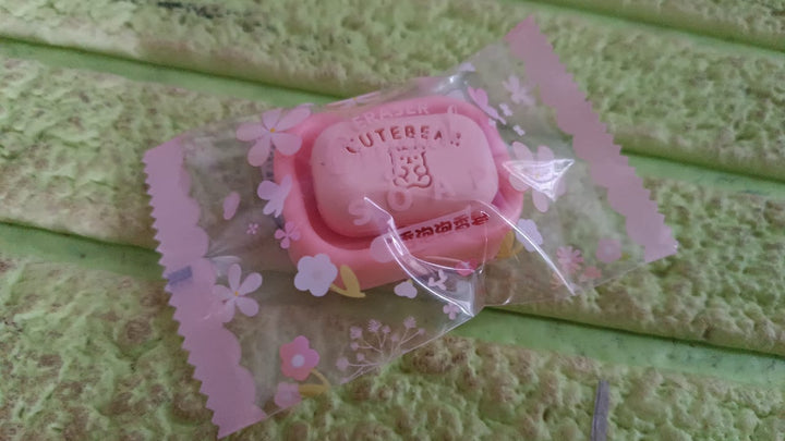 Cute Soap Shaped Erasers With Plastic Case (1 Pc / With Case) - TezCart