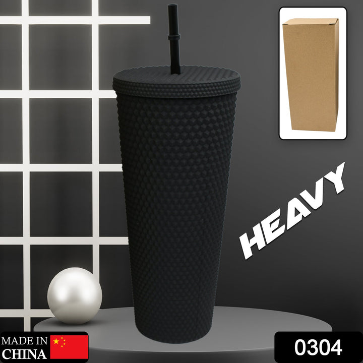 Reusable Studded Tumbler with Straw & Leak Proof Lid (1 Pc, Mix Colors) Your Brand