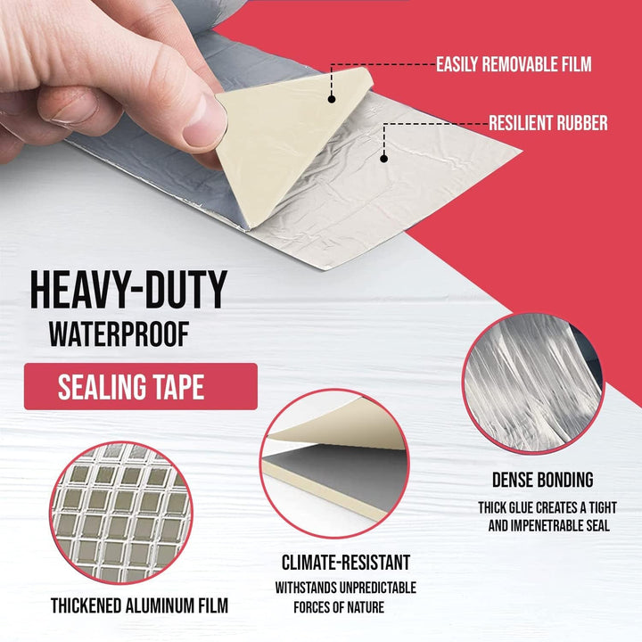Self-Adhesive Insulation Resistant High Temperature Heat Reflective Aluminium Foil Duct Tape Roll (1 Pc 796 Gm) Your Brand