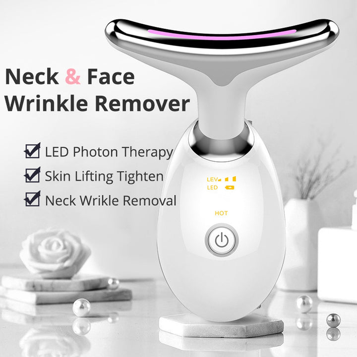 Electric Face Massager Wrinkle Remover LED Photon Face Beauty Device (1 Pc / Plastic) - TezCart