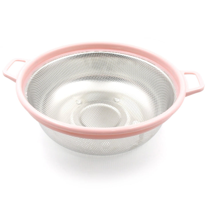 Stainless Steel Colander with Handle - Large Metal Mesh Basket Strainer (1 pc) Your Brand