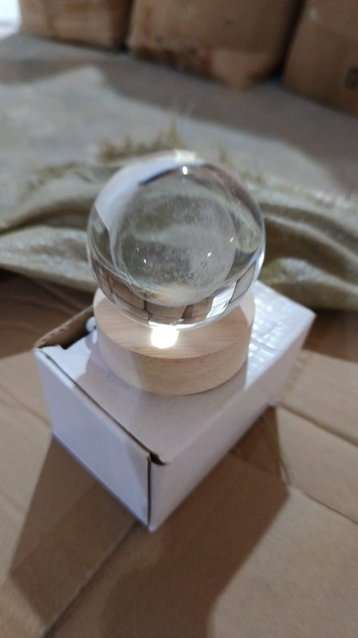 Moon 3D Crystal Ball Lamps with Base For Bedroom 3D Lamps (1 Pc) Your Brand