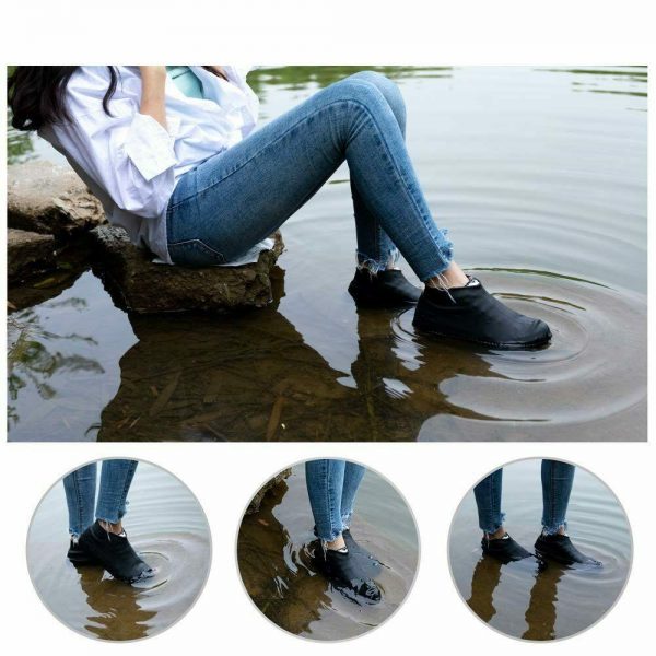 Non-Slip Silicone Rain Reusable Anti skid Waterproof Fordable Boot Shoe Cover ( Large ) Your Brand
