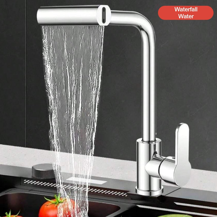 Multifunction Shower Waterfall Kitchen Faucet, 360° Rotation Waterfall Kitchen Faucet, Touch Kitchen Faucet, Faucet Extender for Kitchen Sink, Swivel Waterfall Kitchen Faucet for Washing Vegetable Fruit (4 In 1 ) - TezCart