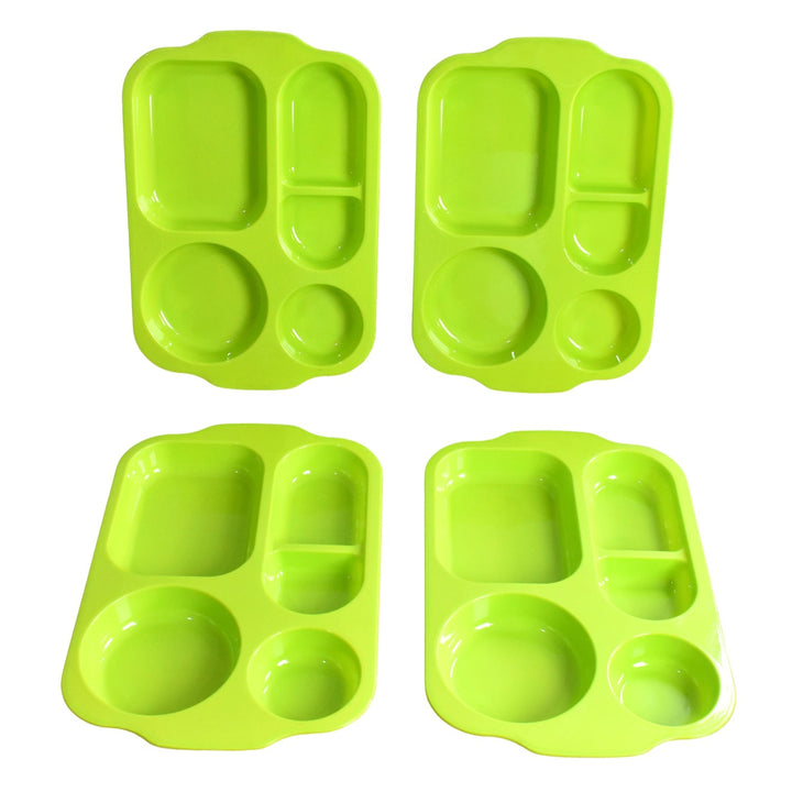 Unbreakable Plastic Food Plates / Biodegradable 5 Compartment Square Plate for Food Your Brand