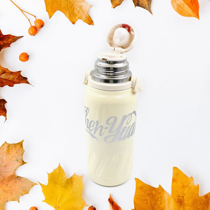 Stainless Steel Vacuum Insulated Water Bottle | Leak Proof Flask for Tea Coffee | Reusable Water Bottle with Hanging Strap | Bottle for Hot & Cold Drinks Wide Mouth Water Flask 1200 ML Your Brand
