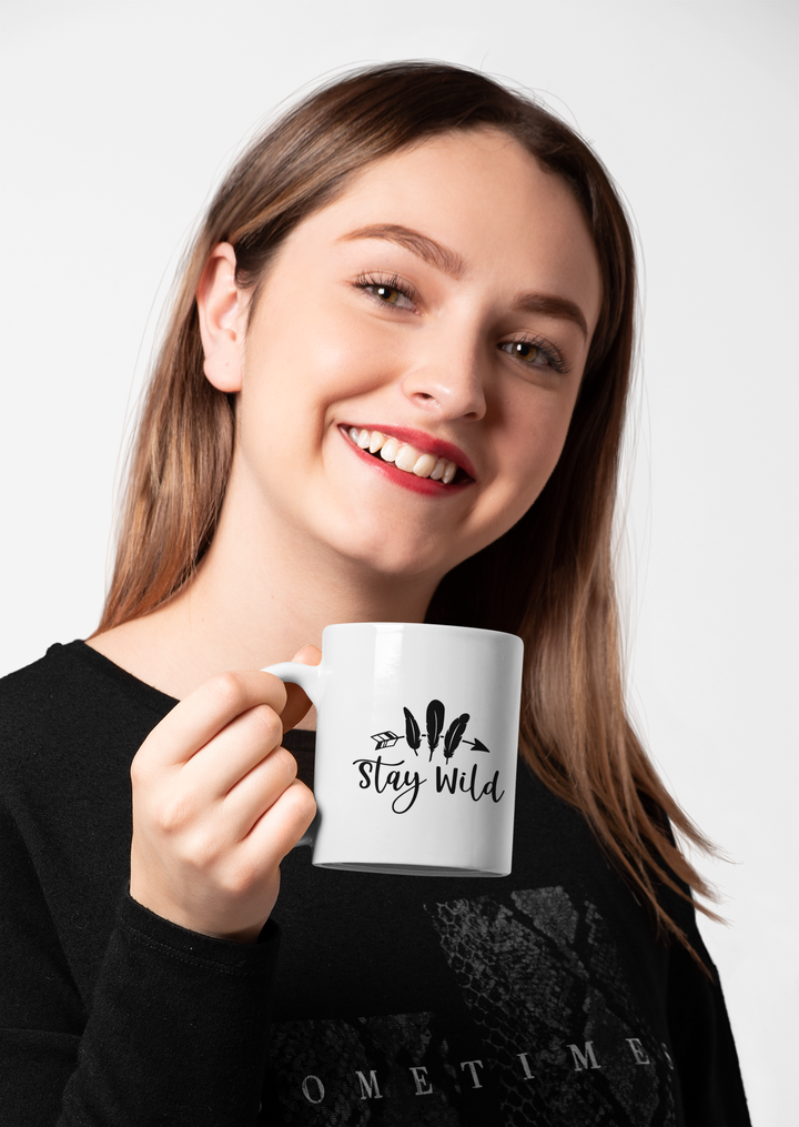 "Stay Wild" Printed Mug by Monkey Marvel | Bold Inspirational Quote | Premium Ceramic | Perfect Gift for Adventurers & Coffee Lovers MONKEY MARVELS