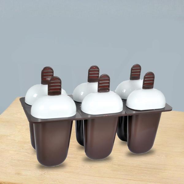 Plastic Ice Candy Maker Kulfi Maker Moulds Set with 6 Cups (Multicolour) Your Brand