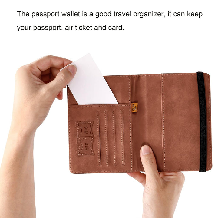 Passport Holder Cover PU Leather Travel Wallet case (1 Pc / 15×11 Cm) - TezCart