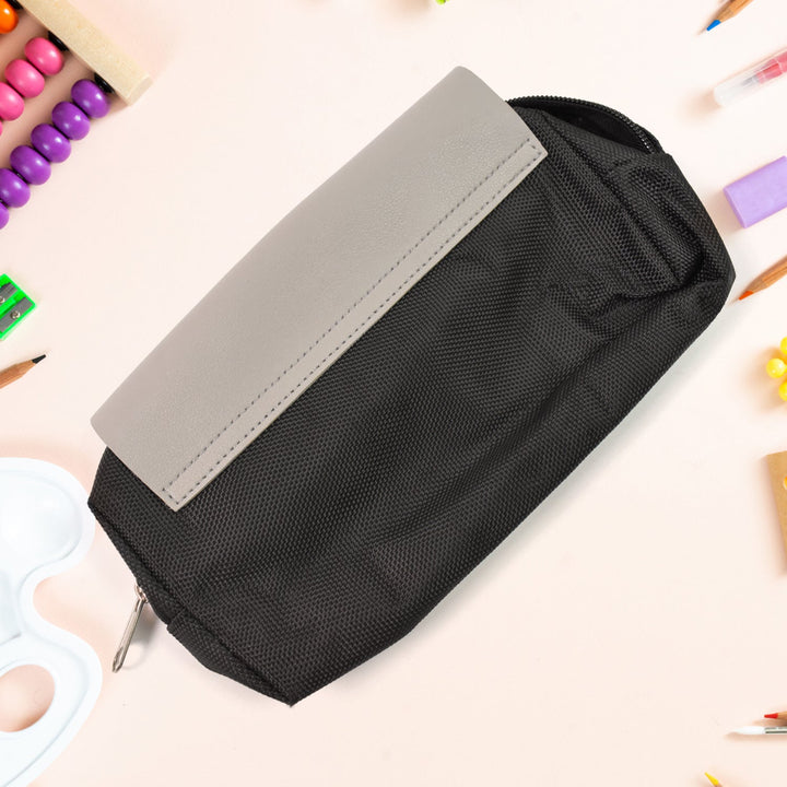 Pencil Pouch With Zipper, Students Pencil Case Large Capacity, Makeup Pouch, Stationery Bag (1 Pc/ 2 Compartment) - TezCart